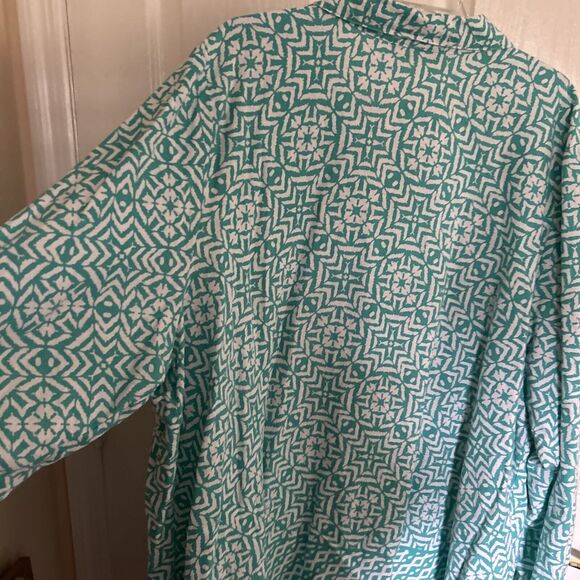 Jessica London 26W Button Down long sleeve Lounger Or Swim Suit Cover Up. - Picture 7 of 9